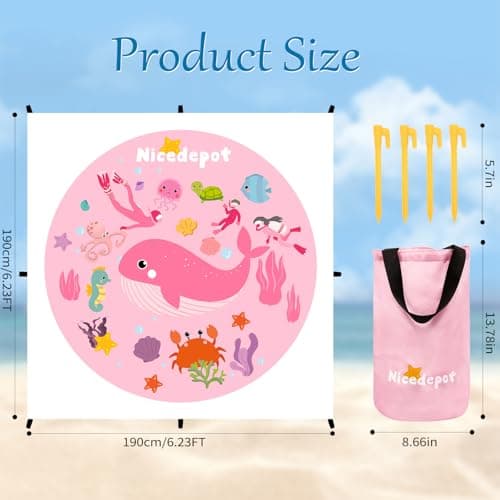 Pink Waterproof Beach Baby Pool Kiddie Pool for Toddlers Beach Blanket Paddling Pool-Beach Toys for Infant Kids Boys and Girls — view 2