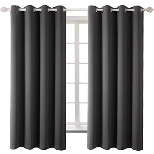 BGment Blackout Curtains 2 Panels for Bedroom - Black Out Curtains 63 Inches Long Window Room Darkening Grommet Thermal Insulated Curtains, 52 Inch Wide Each, Dark Grey — view 7