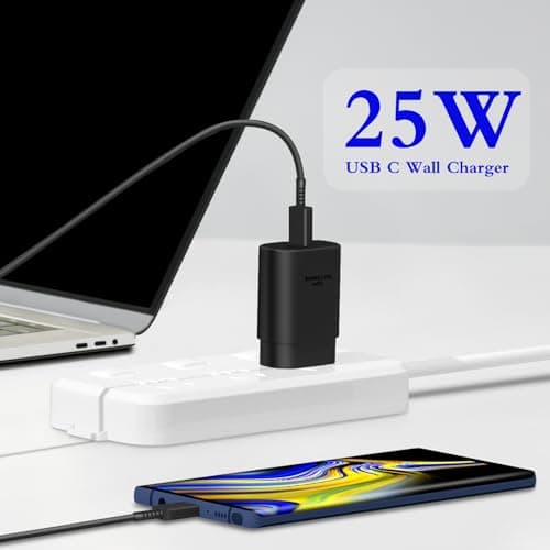 GUUSMART Type C Charger 2-Pack 25W Type C Fast Charging Block with 6ft USB C Charger Cable Compatible with Galaxy S26 S25 S24 S23 S22 S21/Phone 17/16/16 Pro Max/15/15 Pro Max/15 Plus-Black — view 4