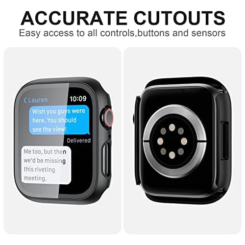 2 Pack Case with Tempered Glass Screen Protector for Apple Watch SE3(2025) SE2 Series 6/5/4/SE 40mm,JZK Slim Guard Bumper Full Coverage Hard PC Protective Cover Ultra-Thin Cover for iWatch 40mm,Clear — view 2