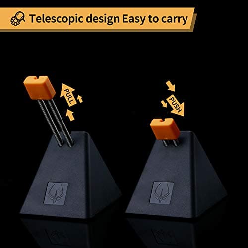 HOTLINEGAMES [NEW] Mouse Bungee, Mouse Cord Clip Cord Management System Fixer Holder for Esports FPS Game (Black-Orange) — view 3