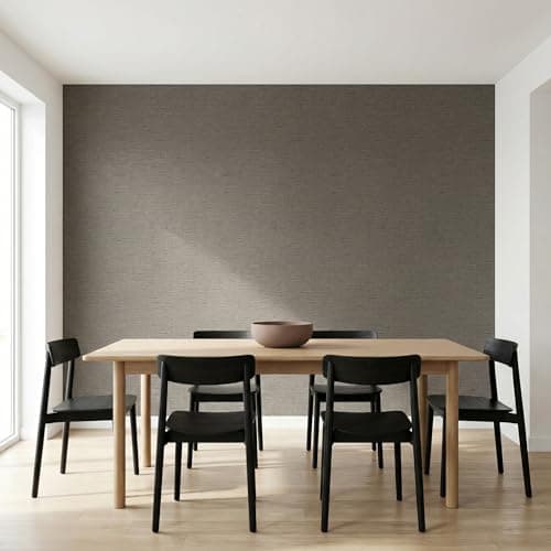 WADILE Grasscloth Peel and Stick Wallpaper 15.7in x 78.7in, Textured Contact Paper for Cabinets, Faux Linen Wall Paper Pull and Stick, Fabric Vinyl Wallpaper Self Adhesive Brown Gray — view 2