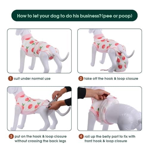 Kuoser Dog Recovery Suit Female, Dog Onesie for Surgery, Female Spay and Male Neuter Onesie for Post-Op Care, Prevent Licking Puppy Onesies — view 3
