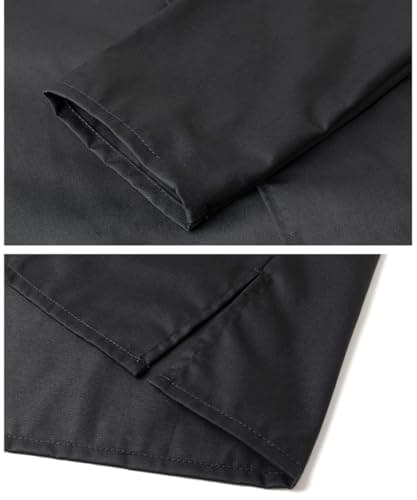Mens Long Jacket Laboratory Coat Workwear Overcoat Adult LabCoat, Black, L — view 4