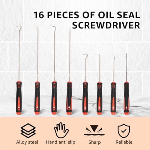 16Pcs Precision Hook and Pick Set Easy Removal Automotive Pick Tool Multipurpose Mechanic Pick and Hook Set for Remove Automotive Electronics Maintenance Home Repair — view 3