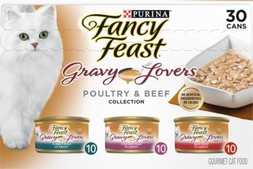 Purina Fancy Feast Gravy Lovers Poultry and Beef Grilled Gourmet Wet Cat Food Variety Pack - (Pack of 30) 3 oz. Cans — view 15