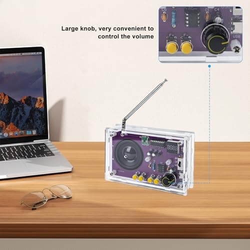 Radio with 2inch Speaker and Acrylic Case, DIY FM Radio Soldering Project, Electronic Soldering Practice Kit for High School STEM Education — view 5