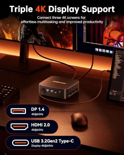 ACEMAGIC K1 Gaming Mini PC Ryzen 7 7730U 16GB 512GB SSD Windows 11 Pro — view 6