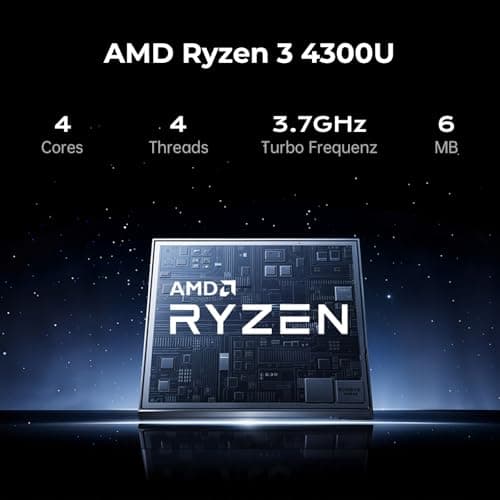 KONZID 2026 Laptop with AMD Ryzen 3 4300U Processor(Up to 3.7GHz), AMD Radeon Graphics,16GB DDR4 512GB NVMe SSD, Wi-Fi,Type-C,Webcam,15.6" Full HD IPS Display Portable Windows 11 Laptop Computer