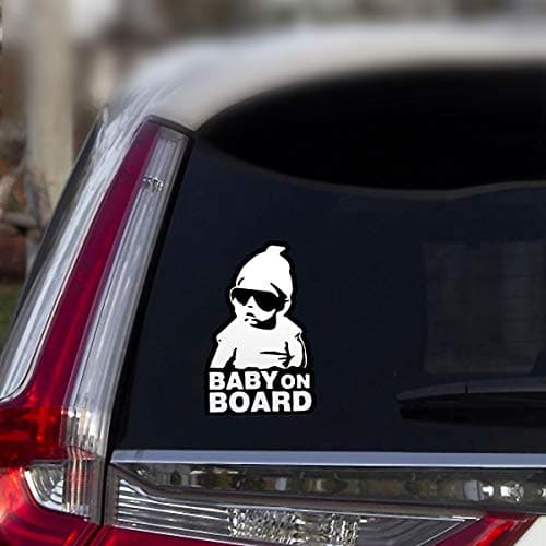 Baby on Board Sticker for Cars (2 PCS) Baby on Board Sign Decal No Need for Suction Cup or Magnets Strong Adhesive/Removable/Reflective/Waterproof — view 2