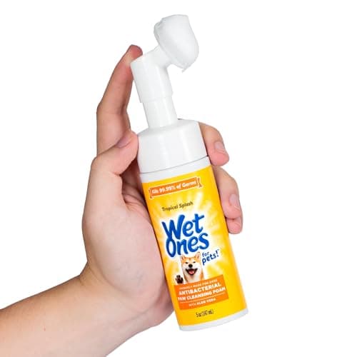 Wet Ones for Pets Antibacterial Dog Paw Cleaner with Built-in Scrubber Brush, Tropical Splash Scent - Foaming Cleanser for Dog Paws - Paw Washer & Grooming Care, 5 Ounce — view 4