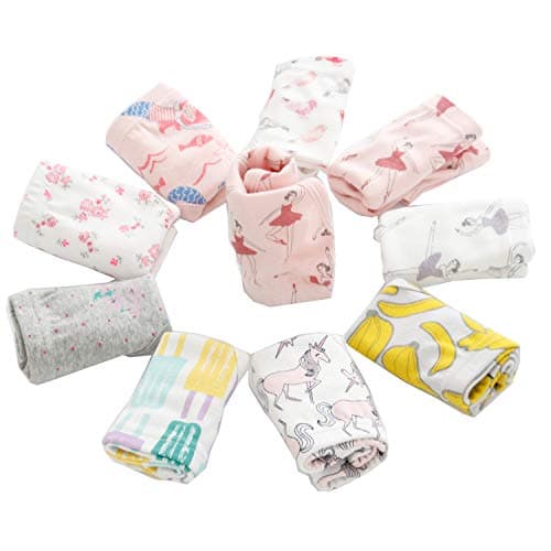 JackLoveBriefs Girls Soft Cotton Underwear with 9 Packs Baby Panties Assorted Briefs(5-6T) Yellow — view 5