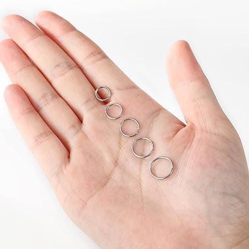 5pcs Hypoallergenic Nose Rings 20G 18G 16G 316L Surgical Steel Earrings Tragus Septum Piercing Nose Hoop Lip Rings Helix Cartilage Rook Earrings for Women Men 6/7/8/9/10mm (5PCS 20G Silver) — view 4
