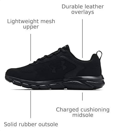 Under Armour Mens Charged Assert 9DISC Running Shoe, Black (002 Black, 12 US — view 5