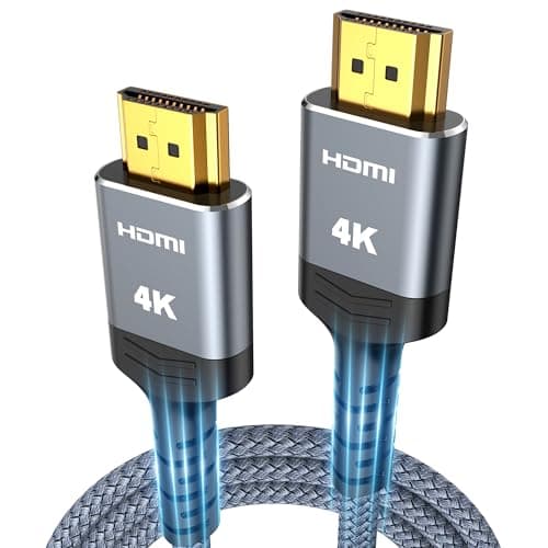 HDMI Cable 6.6 ft, Highwings 4K HDMI 2.0 Cord with Ultra HD Stunning Clarity, Nylon Braided & Gold-Plated Connectors, HDR, Ethernet, ARC, 3D, HDCP 2.2, Compatible with for Wall-mounted HDTV , Monitor