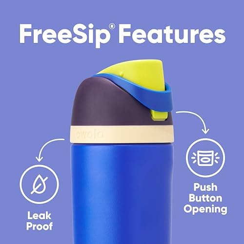 Owala Kids FreeSip Insulated Stainless Steel Water Bottle with Straw for Sports, Travel, and School, BPA-Free Sports Water Bottle, 16 oz, Celestial Sphere — view 2