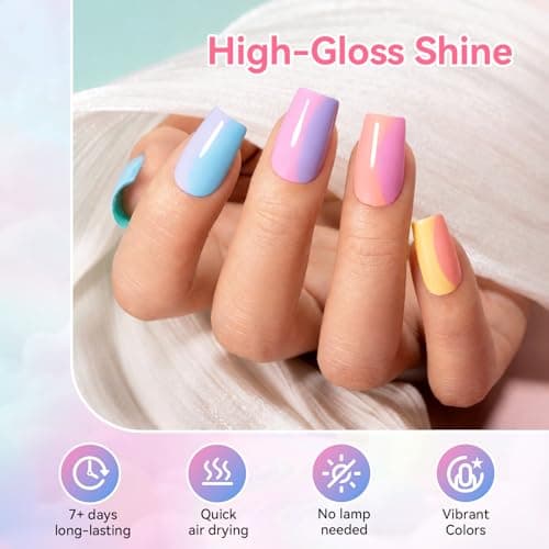 Nailshion Pastel Nail Polish, 6 Colors Soft Pink Green Light Blue Yellow — view 2