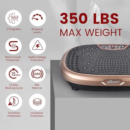 EILISON FitMaxx 3D XL Vibration Plate Exercise Machine - Whole Body Workout Vibration Platform w/Loop Bands - Lymphatic Drainage Machine for Weight Loss, Shaping, Recovery (Fitpro Brown) — view 4