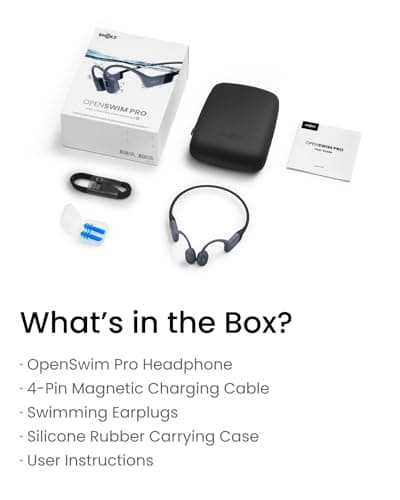 SHOKZ OpenSwim Pro - Open-Ear Bluetooth & MP3 Bone Conduction Sport Headphones, Swimming Headphones, IP68 Waterproof, Grey — view 8