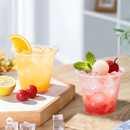 Lamosi 9 oz Plastic Cups 50 Pack, Disposable Clear Cups No Lids — view 3