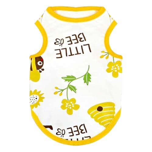 PETCARE Cartoon Dog Shirts for Small Dogs Cute Dog Clothes Yellow Bee Tshirt Soft Cotton Puppy Pajamas Breathable Sleeveless Pet Tank Top Spring Summer Dogs Clothes for Chihuahua Yorkie Shih Tzu — view 8