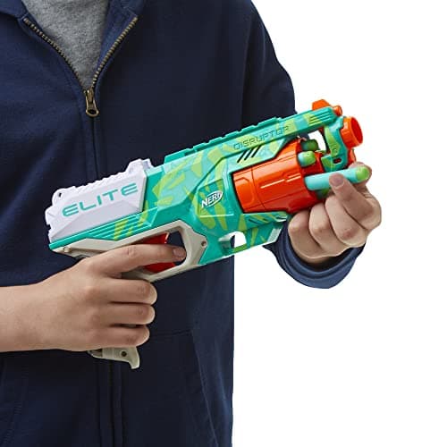 NERF Elite Disruptor Dynamic Green Dart Blaster, Rotating Drum, Slam Fire, Easter Gift for Kids, Kids Outdoor Toys for 8 Year Old Boys & Girls (Amazon Exclusive) — view 2