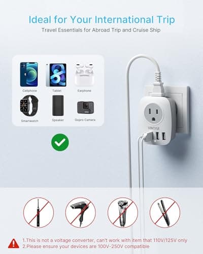 VINTAR 2 Pack Canada to UK Ireland Plug Adapter, Type G Travel Adapter — view 5