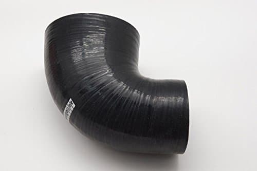 Autobahn88 Automotive Silicone Hose Bend, 90-Deg Elbow Reducer Coupler, ID=1.73" to 2.13" (44 to 54mm), Leg Length 3.13" (80mm), Wall Thickness= 0.16" (4mm), 3-Ply, Black