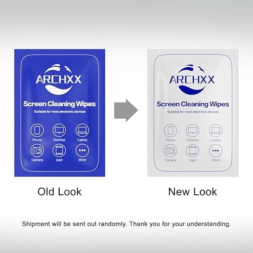 ARCHXX Screen Wipes for Electronics, 240 Count 6"x6" Pre-Moistened Screen Cleaner for Screens, Computer,Laptop,Tablet,Phone,Monitor,Car Screen Cleaner, Lens Wipes Individually Wrapped