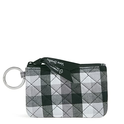 Vera Bradley Women's Cotton Zip ID Case Wallet, Kingbird Plaid, One Size
