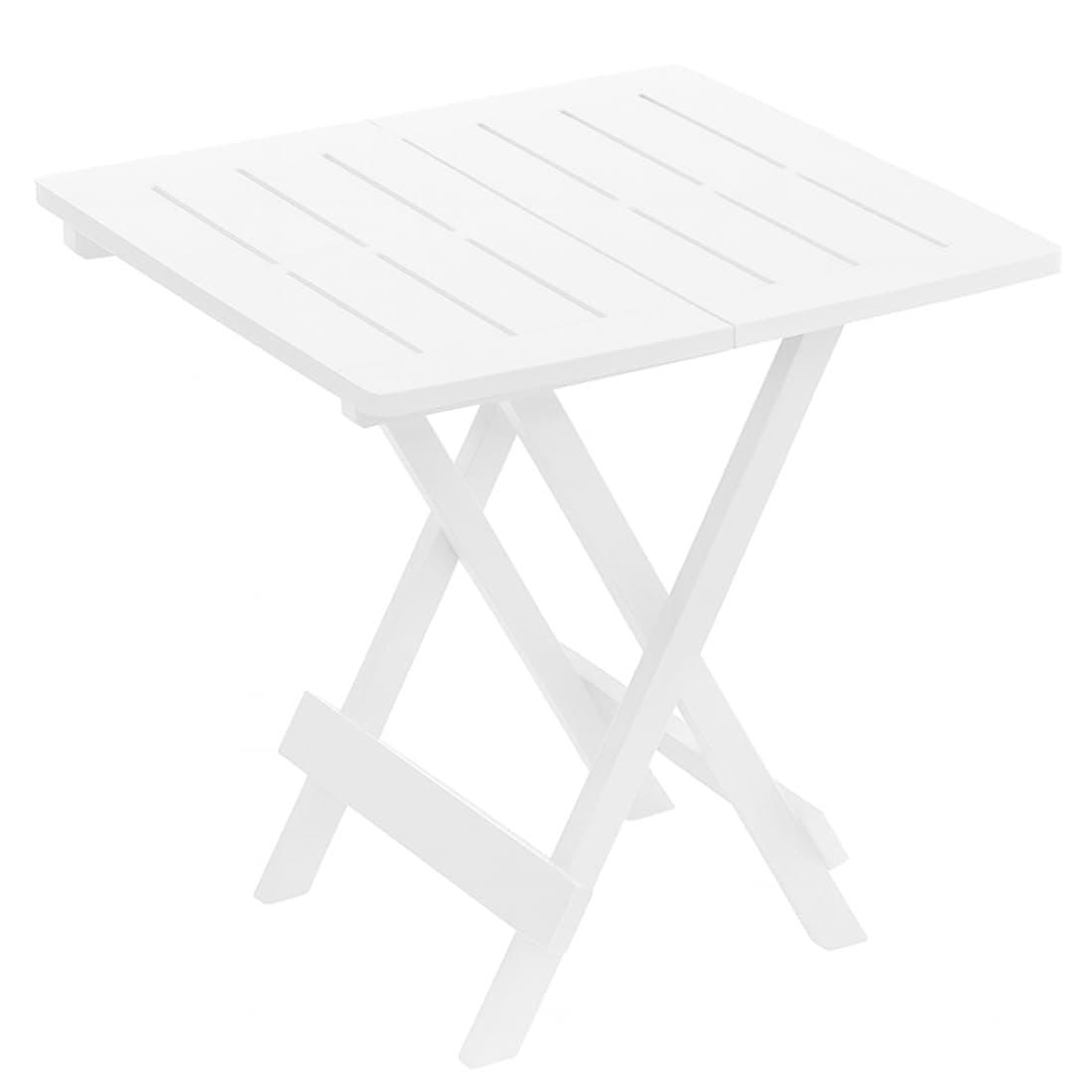 Acomoda Textil Mesa Plegable de Exterior 44x44x50 cm en Resina para Jardin Terraza. Mesa Auxiliar Cuadrada Ligera Resistente Facil de Guardar para Piscina o Comedor Exterior.