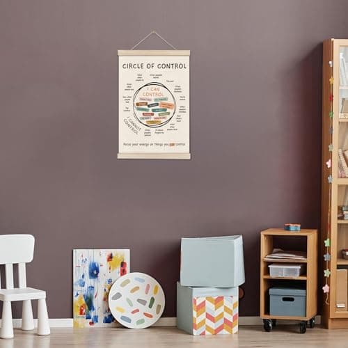 Mental Health Posters Hanger Frame, Circle Of Control Poster 16x12 Inch, Inspirational Wall Art for Homeschool Counseling Office Classroom, Therapy Office Decor, Calm Down Corner Wall Art Decor — view 3