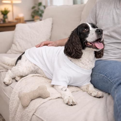 Lovelonglong Bulldog Clothes Dog Clothing Blank T-Shirt Tee Shirts for French Bulldog English Bulldog American Pit Bull Pugs 100% Cotton Skin Care White B-M — view 7