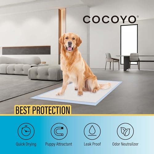COCOYO Best Value 22"x22" Dog Training Pads 50 Count | Dog Pee Pads | Super Absorbent Puppy Pads,White — view 2