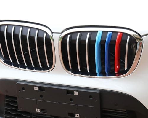 iJDMTOY Exact Fit ///M-Colored Grille Insert Trims Compatible With 2016-2019 BMW X1 Front Center Kidney Grilles (7 Beams) — view 2