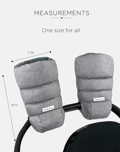 7AM Enfant Stroller Warmmuffs Gloves - Anti-Freeze Stroller Mittens for Handlebars, Water Repellent Hand Warmer Muff for Cold Weather, Plush Lined Stroller Warmmuffs | Winter Stroller Accessories — view 5