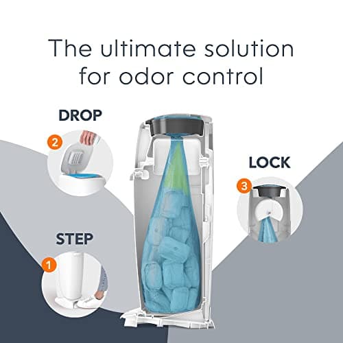 Diaper Genie Complete Diaper Pail (White) – Includes 1 Refill (Holds 270 Newborn Diapers) & 1 Carbon Filter — view 5