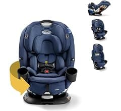 Graco Turn2Me 3-in-1 Rotating Convertible Car Seat, Brighton, Rear-Facing Rotation Only, Forward-Facing Mode, Highback Booster Up to 100 lbs, Adjustable Headrest & Harness, Steel Reinforced Frame