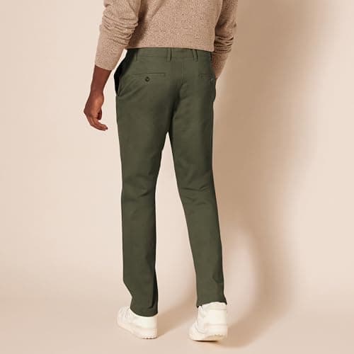 Amazon Essentials Men's Slim-Fit Casual Stretch Khaki, Olive, 33W x 30L — view 2