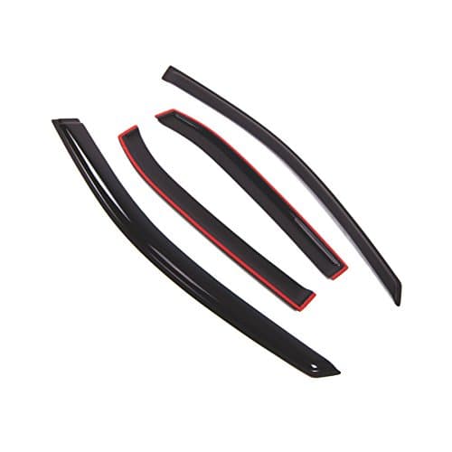 TuningPros Outside Mount Window Vent Visors Rain Guards Compatible with Toyota Camry Sedan 2007-2011 | Side Window Wind Deflectors Rain Shields | Black Tinted, 4 Pcs Set, BGWV-418RM