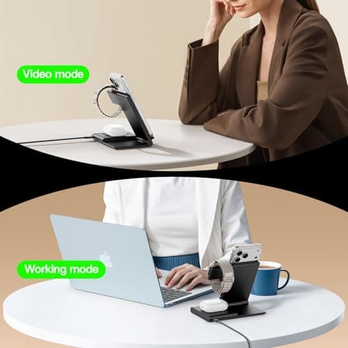 New Travel Portable Wireless Charger: for Apple Charging Station 3 in 1 Charger Stand Multiple Devices for Apple - iPhone 17 16 15 14 Pro Max 13 12 11 - Watch 2-11 SE Ultra Series - Airpods 4 3 2 Pro — view 3