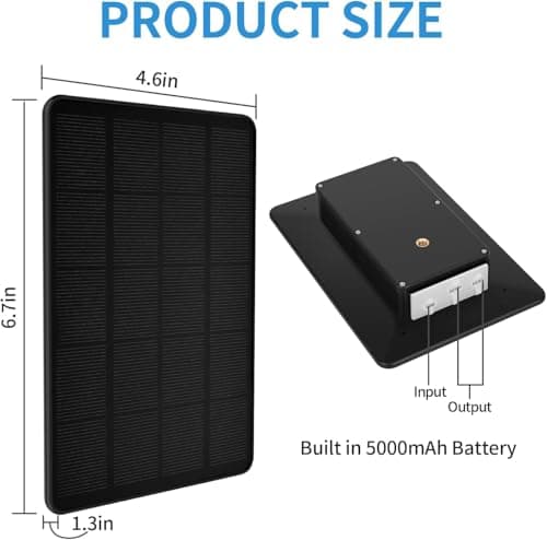 Solar Panel for Trail Camera, Solar Charger Kit with Built-in 5000mAh Rechargeable Lithium Battery - Output: 12V/1A, 6V/1.5A, IP66 Waterproof Portable Outdoor Power Supply Kit — view 5