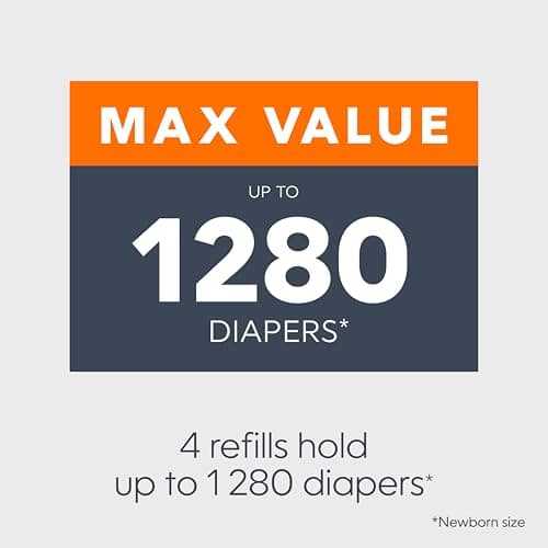 Diaper Genie Essentials Round Refill 4-Pack | Holds Up to 1280 Newborn Diapers | Features Unscented Continuous Film | Compatible with Diaper Genie Complete and Expressions Pails — view 2
