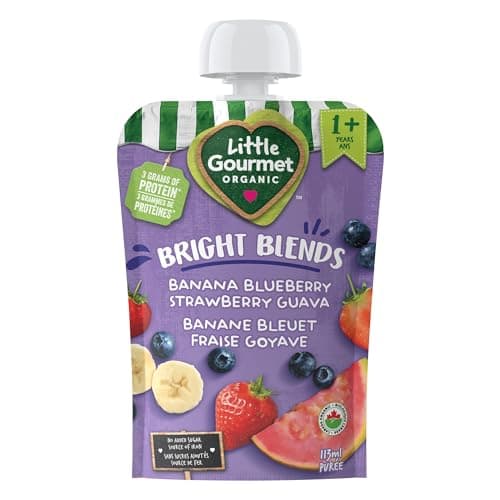 Little Gourmet Organic Toddler Snack Bright Blends Banana Blueberry Strawberry Guava, 113ml (12 Pack) — view 3
