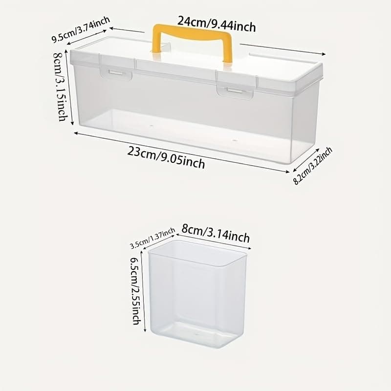 Caja de almacenamiento de herramientas, organizador de piezas pequeñas, contenedor de hardware, plástico transparente con 1 caja exterior y 6 separadores interiores extraíbles, para tornillos, tuercas — view 3