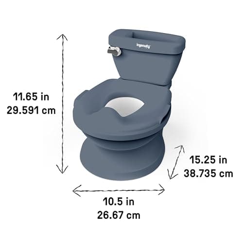 Ingenuity My Size Potty Pro in Blue, Infant Potty Training Toilet, Lifelike Flushing Sound, for Ages 18 Months, Up to 50 Pounds — view 9