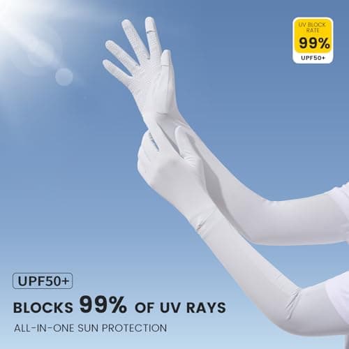 apaepr Ultra Thin Full Finger UV Protection Gloves Driving Gloves Women, Breathable Touchscreen UPF Glove Sun Protection Glove (Brown, One Size) — view 4