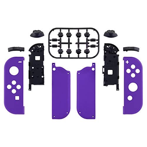 eXtremeRate Soft Touch Grip Purple Joycon Handheld Controller Housing with Full Set Buttons, DIY Replacement Shell Case for Nintendo Switch & Switch OLED Model Joy-Con – Console Shell NOT Included