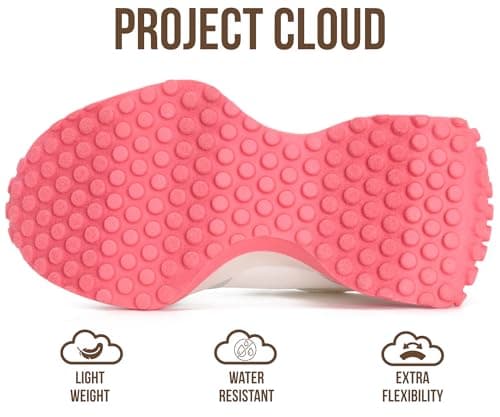 Project Cloud Kid Shoes for Girls - Girls Sneakers with Breathable Upper, Lightweight Design, Memory Foam Insole & Non-Slip Outsole (Lecco_K,PINKCOMBO,2) — view 4