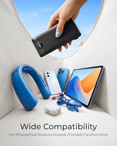 VEGER Portable Charger with Built in Cables&Wall Plug, 10000mAh Power Bank — view 3